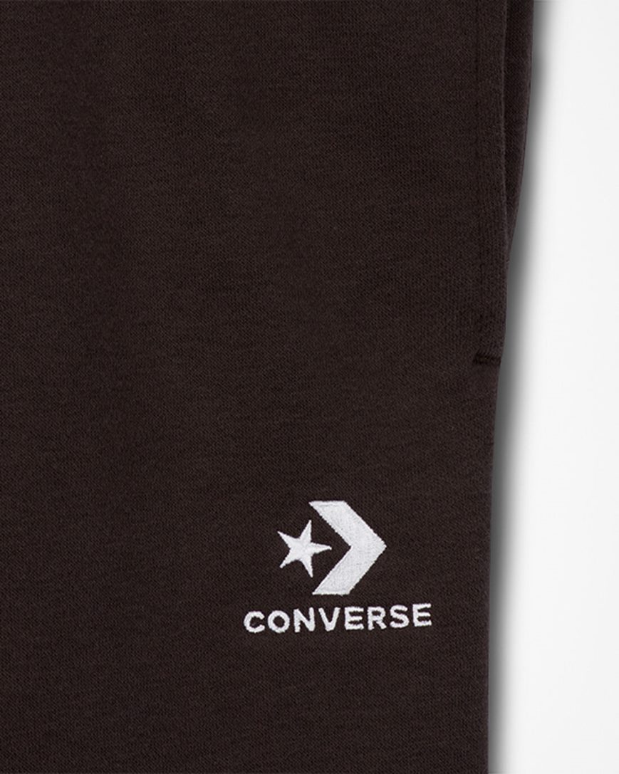 Men's Converse Go-To Embroidered Star Chevron Standard Fit Fleece Sweatpants Brown | AU E6C80U